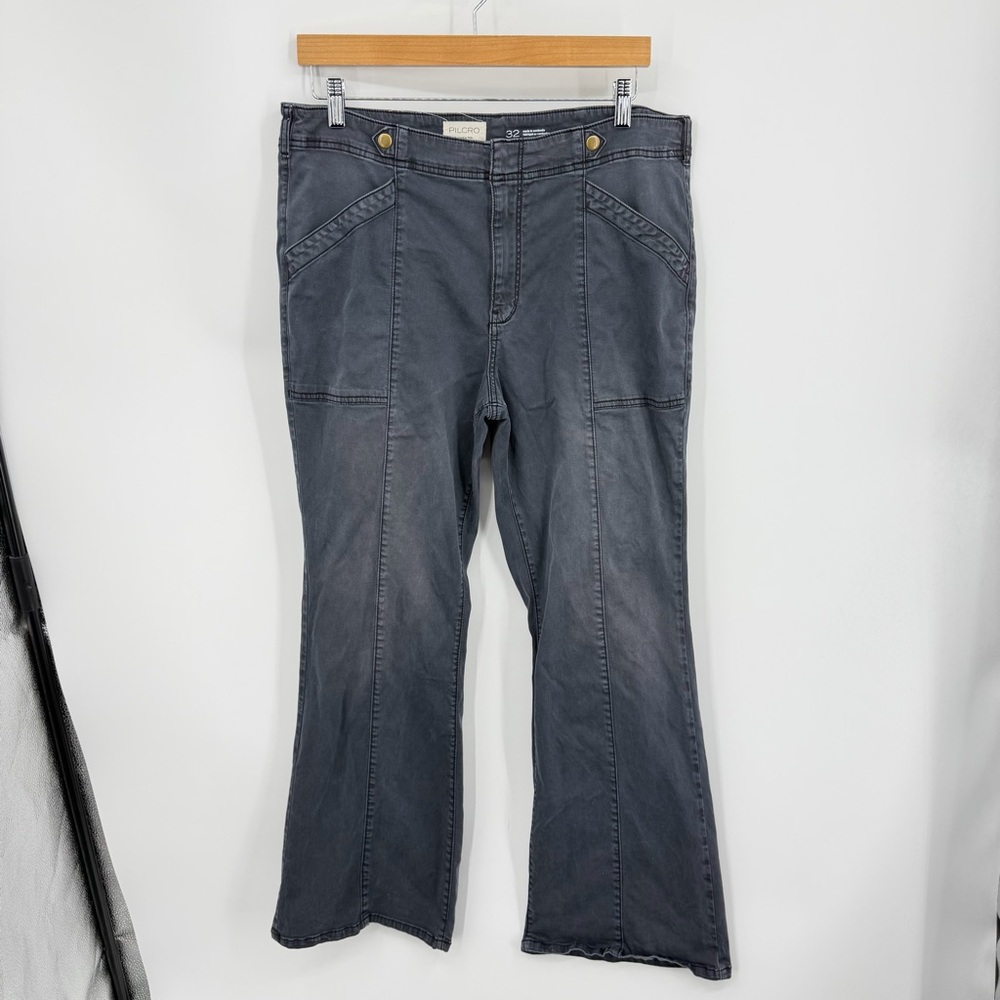 Anthropologie Pilcro Low-Rise Utility Demilune Pants gray sz 32